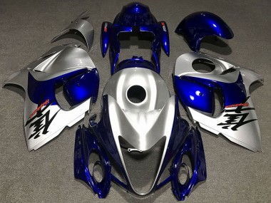 Affordable 2008-2020 Suzuki GSXR 1300 Motorcycle Fairings - Glossy Silver and Blue Australia