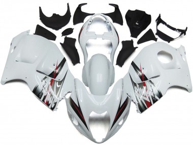 Affordable 1996-2007 Suzuki GSXR 1300 Motorcycle Fairings - Glossy White and Silver Style Australia