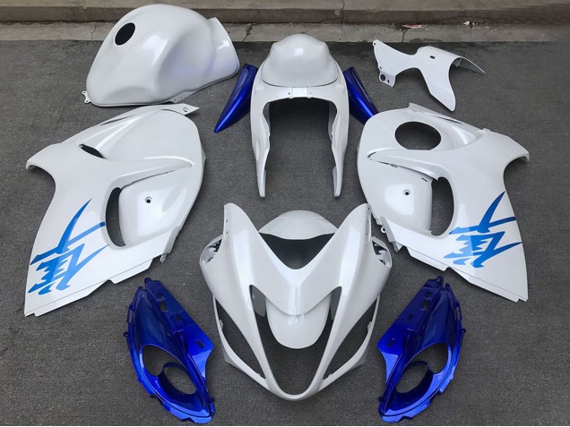 2008-2020 Suzuki GSXR 1300 Motorcycle Fairings - Glossy White Blue Australia