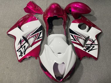 Affordable 1996-2007 Suzuki GSXR 1300 Motorcycle Fairings - Glossy White Pink Australia