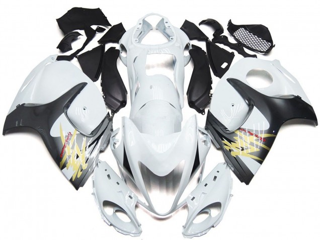 2008-2020 Suzuki GSXR 1300 Motorcycle Fairings - Glossy White with Silver Style Australia