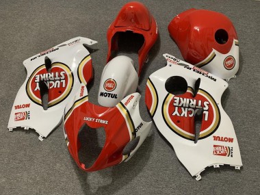 Affordable 1996-2007 Suzuki GSXR 1300 Motorcycle Fairings - White Red Lucky Strike Australia