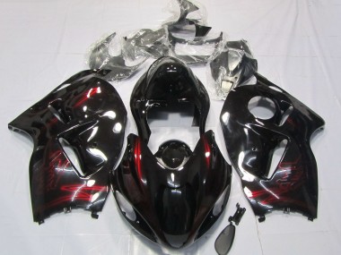 Affordable 1996-2007 Suzuki GSXR 1300 Motorcycle Fairings - Red Glossy Black Australia