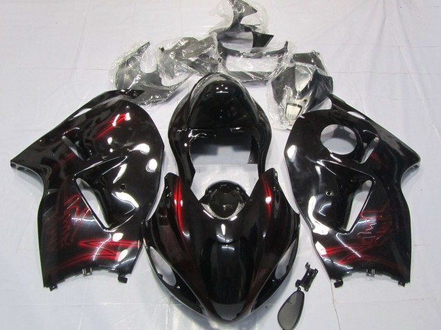 1996-2007 Suzuki GSXR 1300 Motorcycle Fairings - Red Glossy Black Australia