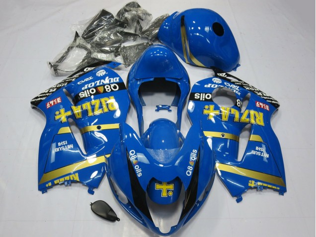 1996-2007 Suzuki GSXR 1300 Motorcycle Fairings - Blue Gold Rizla Australia