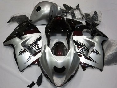 Affordable 1996-2007 Suzuki GSXR 1300 Motorcycle Fairings - Silver Dark Red Australia