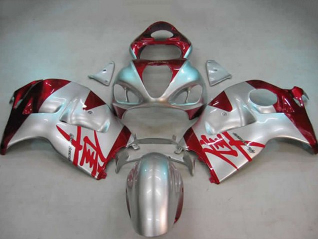 1996-2007 Suzuki GSXR 1300 Motorcycle Fairings - Silver Red Australia