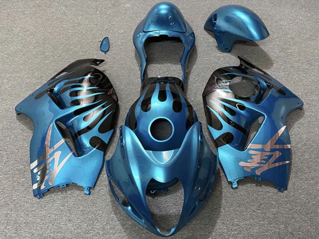 1996-2007 Suzuki GSXR 1300 Motorcycle Fairings - Sky Blue and Black Australia