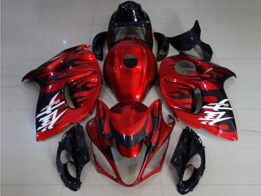 Affordable 2008-2020 Suzuki GSXR 1300 Motorcycle Fairings - Red Black Flame Australia