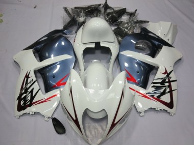 Affordable 1996-2007 Suzuki GSXR 1300 Motorcycle Fairings - White and Dusty Blue Australia
