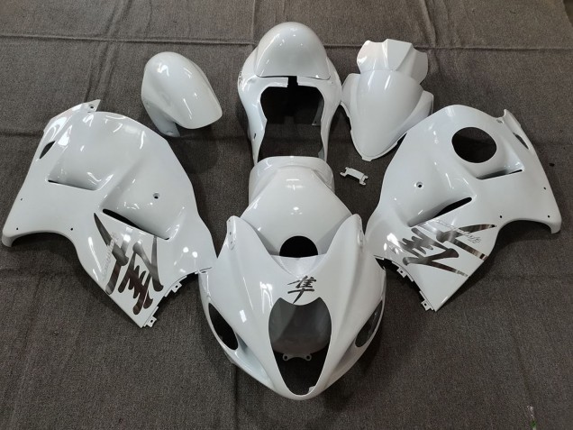 1996-2007 Suzuki GSXR 1300 Motorcycle Fairings - White OEM Style with Silver Decals Australia