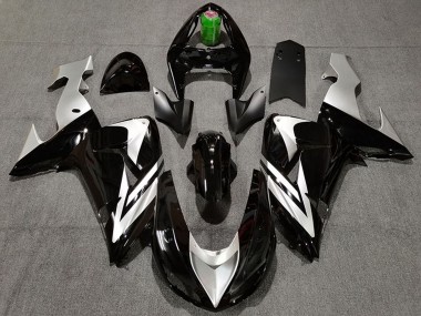 Affordable 2006-2007 Kawasaki ZX10R Motorcycle Fairings - Glossy Black Silver Australia