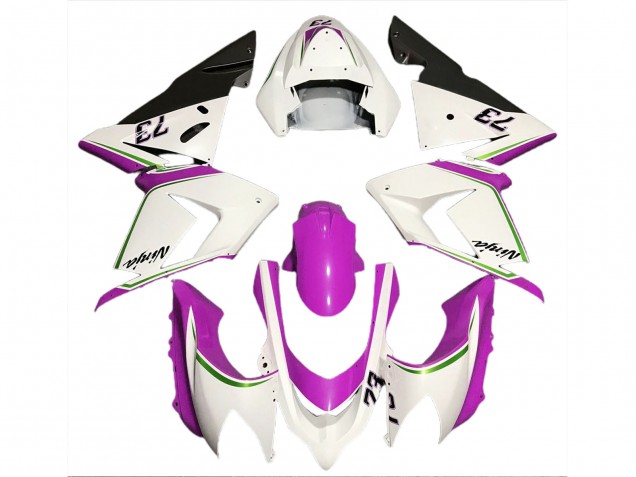 2004-2005 Kawasaki ZX10R Motorcycle Fairings - Glossy White Pink Australia