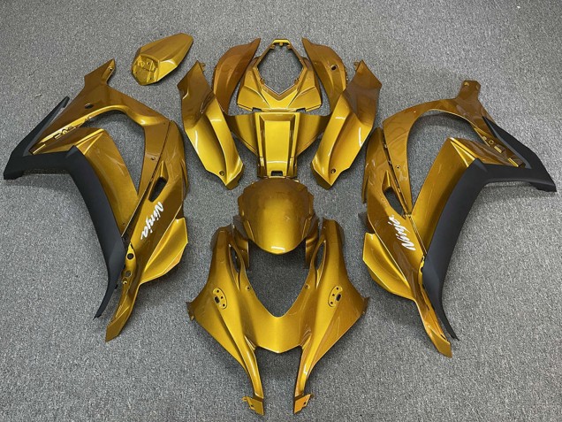 2016-2020 Kawasaki ZX10R Motorcycle Fairings - Gold Black White Ninja Australia
