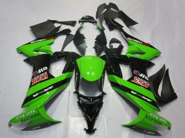 Affordable 2008-2010 Kawasaki ZX10R Motorcycle Fairings - Green Black Red Kick Elf Henleys Vent-Axia Australia