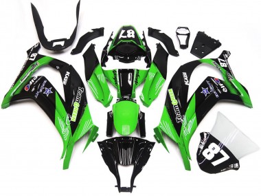 Affordable 2016-2020 Kawasaki ZX10R Motorcycle Fairings - Green Glossy Black Team Green Star 87 Australia