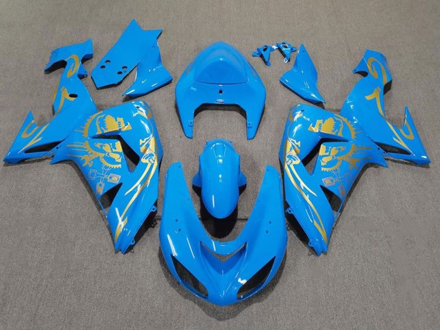 2006-2007 Kawasaki ZX10R Motorcycle Fairings - Light Blue Gold Australia