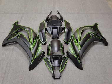 Affordable 2011-2015 Kawasaki ZX10R Motorcycle Fairings - Matte Black Green Lining Australia