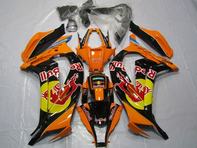 2011-2015 Kawasaki ZX10R Motorcycle Fairings - Orange Yellow Glossy Black Red bull Australia