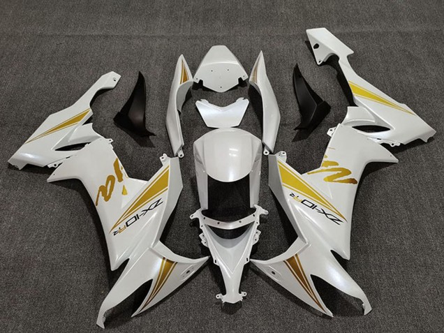 2008-2010 Kawasaki ZX10R Motorcycle Fairings - Pearl White Gold Australia
