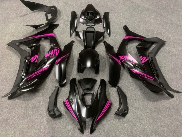2016-2020 Kawasaki ZX10R Motorcycle Fairings - Matte Black Pink Ninja Australia