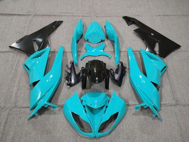 Affordable 2009-2012 Kawasaki ZX6R Motorcycle Fairing Kits - Blue Glossy Black Australia