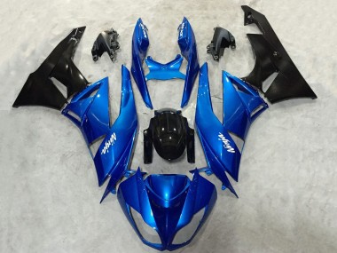 Affordable 2009-2012 Kawasaki ZX6R Motorcycle Fairing - Blue Glossy Black Australia