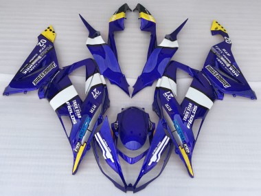 Affordable 2013-2018 Kawasaki ZX6R Motorcycle Fairings - Blue White Yellow Trick Star Bridgestone Australia