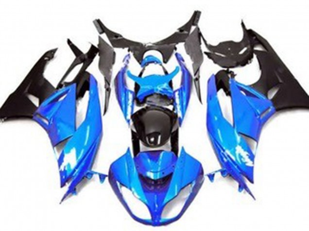 2009-2012 Kawasaki ZX6R Motorcycle Fairing - Blue Glossy Black Matte Black Australia