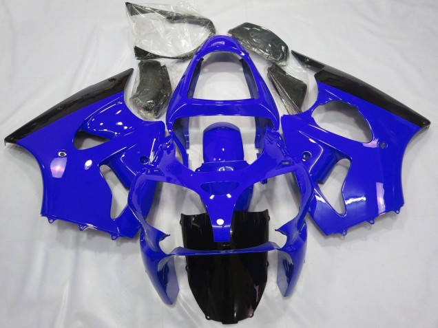 2000-2002 Kawasaki ZX6R Motorcycle Fairings - Blue Glossy Black Australia