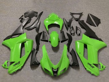 Affordable 2007-2008 Kawasaki ZX6R Motorcycle Fairings - Glossy Green and Matte Black Australia