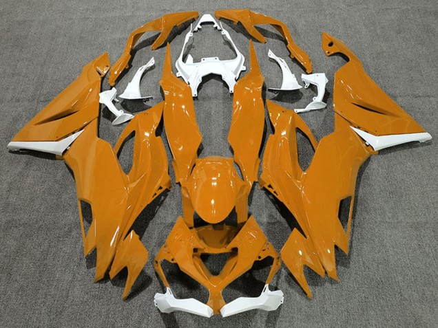 2019-2022 Kawasaki ZX6R Motorcycle Fairings - White Orange Australia