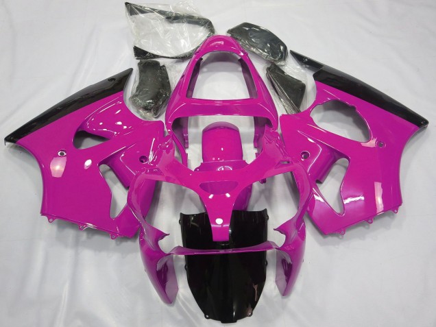 2000-2002 Kawasaki ZX6R Motorcycle Fairings - Pink Glossy Black Australia