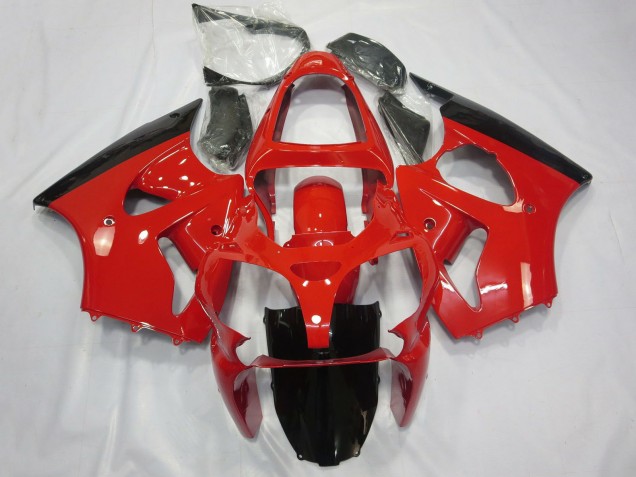 2000-2002 Kawasaki ZX6R Motorcycle Fairings - Red Glossy Black Australia