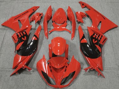 Affordable 2009-2012 Kawasaki ZX6R Motorcycle Fairings - Red Glossy Black Punisher Australia