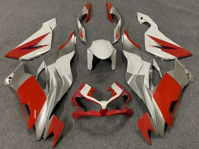 2019-2022 Kawasaki ZX6R Motorcycle Fairings - White Silver Red Australia