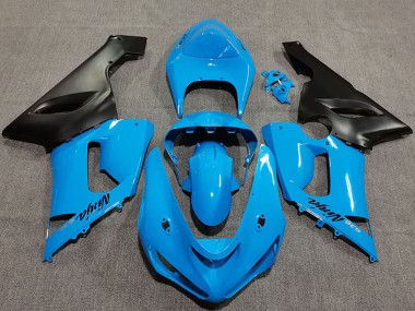 Affordable 2005-2006 Kawasaki ZX6R Motorcycle Fairings - Vibrant Blue Matte Black Australia