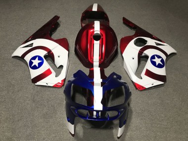 Affordable 2002-2006 Kawasaki ZX12R Motorcycle Fairings - Red Blue White Star Captain America Australia