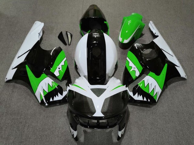 2002-2006 Kawasaki ZX12R Motorcycle Fairings - Green Black White Shark Australia
