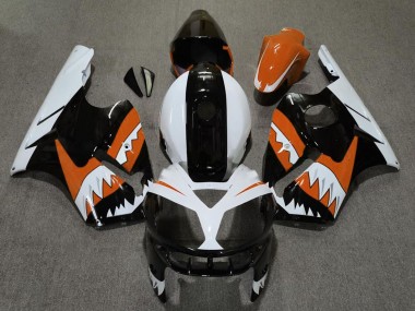 Affordable 2002-2006 Kawasaki ZX12R Motorcycle Fairings - Orange Black White Shark Australia
