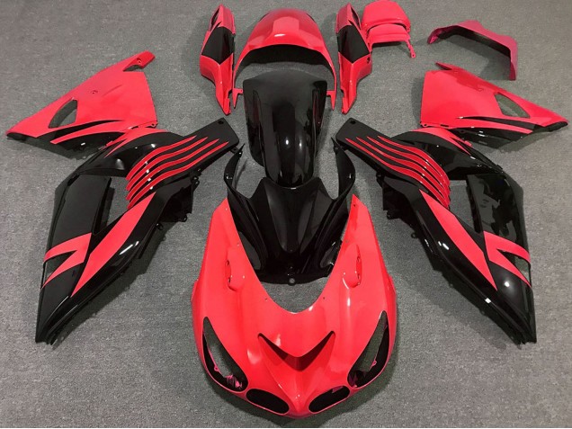 2006-2011 Kawasaki ZX14R Motorcycle Fairing - Red Glossy Black Australia