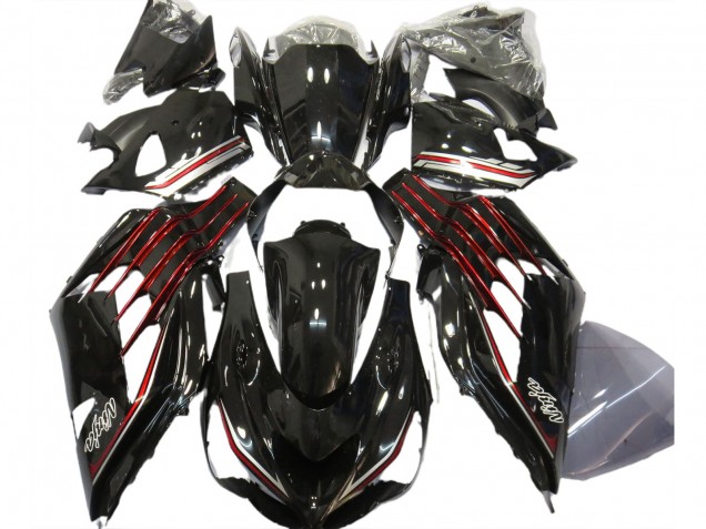 2012-2024 Kawasaki ZX14R Motorcycle Fairings - Glossy Black Red Australia