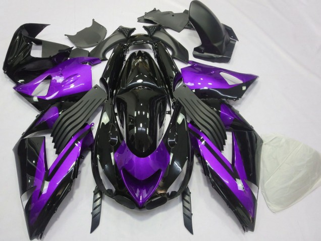 2006-2011 Kawasaki ZX14R Motorcycle Fairings - Purple Glossy Black Australia