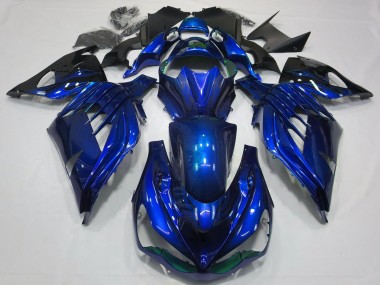 Affordable 2012-2024 Kawasaki ZX14R Motorcycle Fairings - Blue Glossy Black Australia