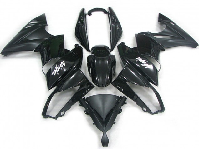 2009-2011 Kawasaki Ninja 650R Motorcycle Fairings - Glossy Black Matte Black White Decal Australia