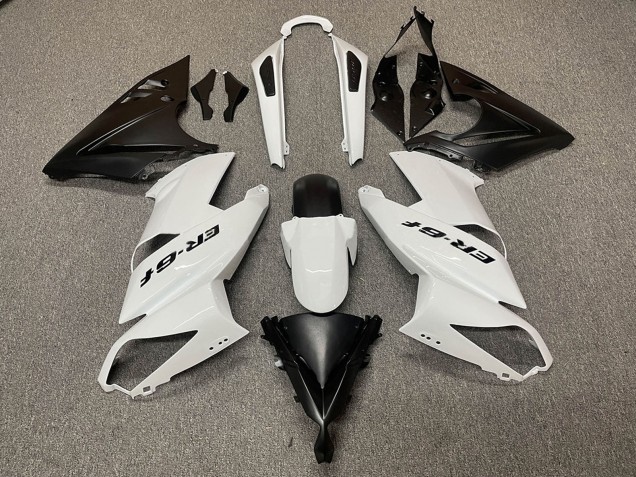 2009-2011 Kawasaki Ninja ER6F Motorcycle Fairings - White Matte Black Australia