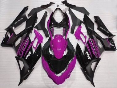 Affordable 2018-2024 Kawasaki Ninja 400 Motorcycle Fairings - Purple Glossy Black Matte Black OEM Style Australia