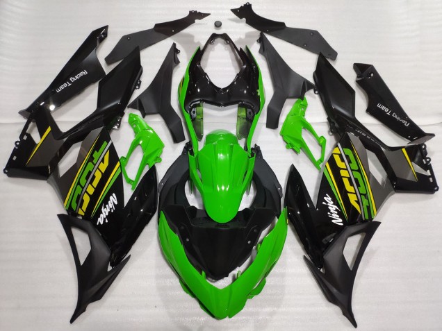 2018-2024 Kawasaki Ninja 400 Motorcycle Fairings - Green Glossy Black Matte Black OEM Style Australia