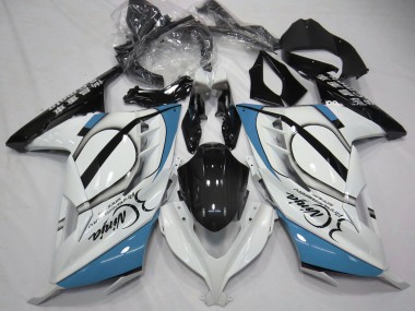 Affordable 2013-2017 Kawasaki Ninja 300 Motorcycle Fairings - Glossy White Light Blue Black Australia