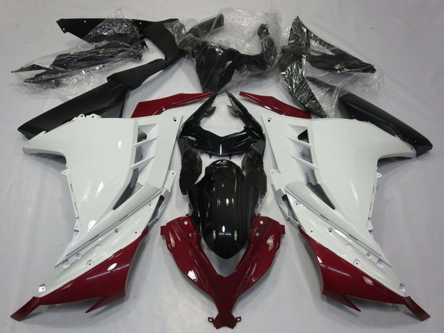 2013-2017 Kawasaki Ninja 300 Motorcycle Fairings - White Maroon Red Black Australia